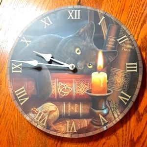 Witchy kitty clock